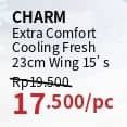 Promo Harga Charm Extra Comfort Cooling Fresh Wing 23cm 15 pcs - Guardian