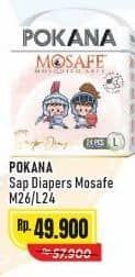 Promo Harga Pokana Mosafe Sap Diapers M26, L24 24 pcs - Alfamart
