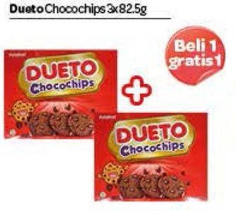 Promo Harga DUETO Chocochips per 3 pcs 82 gr - Carrefour