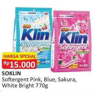 Promo Harga SO KLIN Softergent Blue Cloud Fresh Breeze, Soft Sakura, Rossy Pink 770 gr - Alfamart