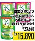 Promo Harga Rinso Liquid Detergent + Molto Classic Fresh, + Molto Pink Rose Fresh, + Molto Purple Perfume Essence 750 ml - Hypermart