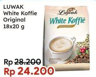 Promo Harga Luwak White Koffie Original per 18 sachet 20 gr - Indomaret