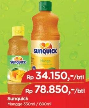 Promo Harga Sunquick Minuman Sari Buah Mango 330 ml - TIP TOP