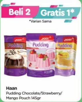 Promo Harga Haan Pudding Chocolate, Strawberry, Mango 145 gr - TIP TOP