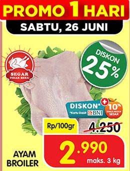 Promo Harga Ayam Broiler per 100 gr - Superindo