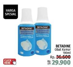 Promo Harga Betadine Mouthwash 190 ml - LotteMart