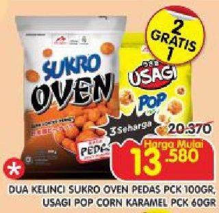 Promo Harga DUA KELINCI Sukro Oven Pedas/ USAGI Pop Corn Karamel  - Superindo