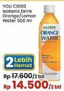 Promo Harga You C1000 Isotonic Drink Orange Water, Lemon Water 500 ml - Indomaret