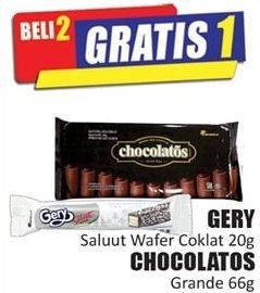 GERY Saluut Wafer 20gr/CHOCOLATOS Grande Wafer Roll 66gr