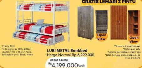 Promo Harga Lubi Metal Bunk Bed  - Carrefour