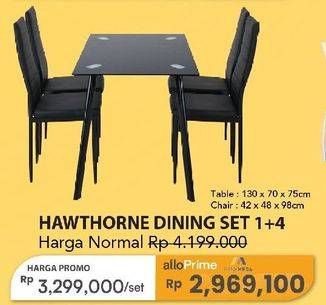 Promo Harga Hawthorne Dining Set 4 +1  - Carrefour