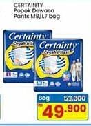 Promo Harga Certainty Adult Diapers Pants M8, L7 7 pcs - Indomaret