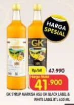 Promo Harga GK Syrup Markisa Asli Black Label, Markisa Asli White Label 630 ml - Superindo