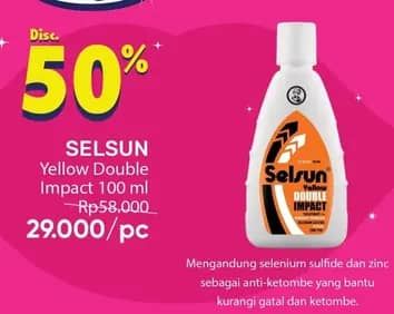 Promo Harga Selsun Shampoo Yellow Double Impact 100 ml - Guardian