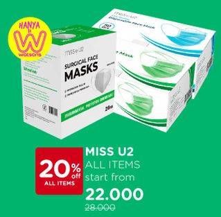 Promo Harga MISS U2 Masker  - Watsons