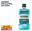 Promo Harga Listerine Mouthwash Antiseptic Cool Mint, Zero 250 ml - Alfamart