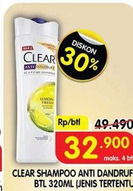 Promo Harga CLEAR Shampoo 320 ml - Superindo