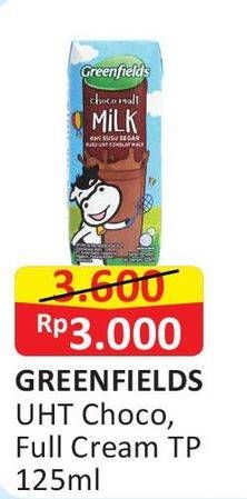Promo Harga GREENFIELDS UHT Choco, Full Cream 125 ml - Alfamart
