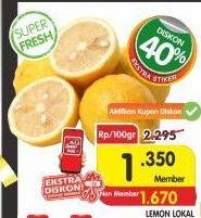 Promo Harga Lemon Lokal per 100 gr - Superindo