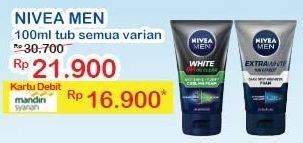 Promo Harga NIVEA MEN Facial Foam All Variants 100 ml - Indomaret