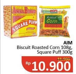 Promo Harga AIM Biskuit Roasted Corn/AIM Biscuit Square Puff  - Alfamidi