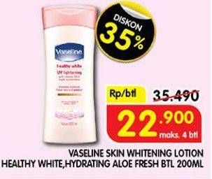 Promo Harga Vaseline Body Lotion UV Lightening, Aloe Fresh 200 ml - Superindo