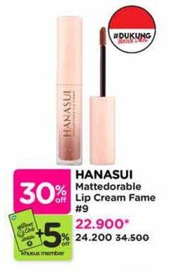 Promo Harga Hanasui Matte Lip Cream 09 Fame 4 gr - Watsons