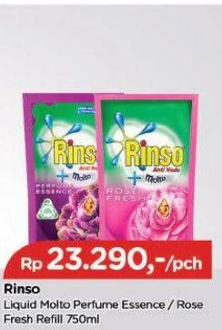 Promo Harga Rinso Liquid Detergent + Molto Purple Perfume Essence, + Molto Pink Rose Fresh 750 ml - TIP TOP
