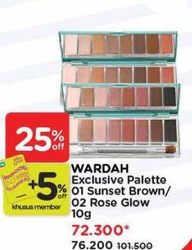 Promo Harga Wardah Exclusive Eyeshadow Palette  - Watsons