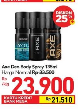 Promo Harga AXE Body Spray All Variants 135 ml - Carrefour
