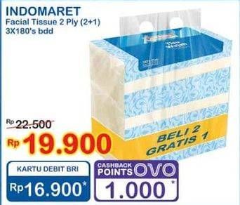 Promo Harga Indomaret Facial Tissue per 3 pouch 180 pcs - Indomaret