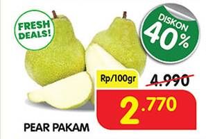 Promo Harga Pear Packham per 100 gr - Superindo