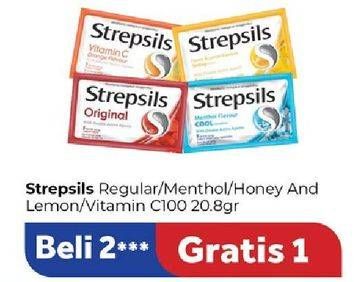 Promo Harga Strepsils Candy Original, Menthol Cool, Honey Lemon Soothing, Vitamin C Orange 20 gr - Carrefour