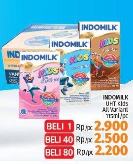 Promo Harga INDOMILK Susu UHT Kids All Variants 115 ml - LotteMart