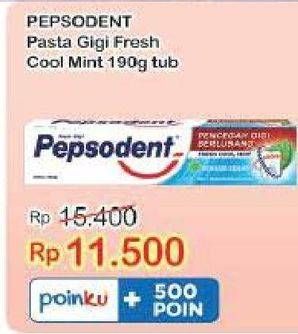 Promo Harga PEPSODENT Pasta Gigi Pencegah Gigi Berlubang Fresh Cool Mint 190 gr - Indomaret