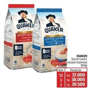 Promo Harga Quaker Oatmeal Instant, Quick Cooking 800 gr - Lotte Grosir