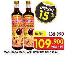 Promo Harga MADURASA Madu Asli Premium 650 ml - Superindo