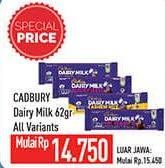 Promo Harga CADBURY Dairy Milk All Variants 62 gr - Hypermart
