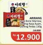 Promo Harga Arirang Noodle Soup Bone Marrow, Tasty Chicken Fried, Extra Hot Fried 130 gr - Alfamidi