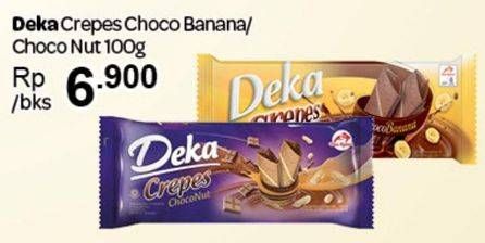 Promo Harga DUA KELINCI Deka Crepes Banana, Choco Nut 100 gr - Carrefour