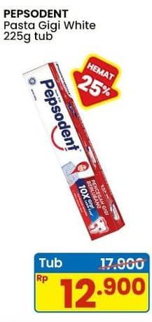 Promo Harga Pepsodent Pasta Gigi Pencegah Gigi Berlubang White 225 gr - Indomaret
