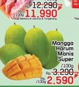 Mangga Harum Manis Super per 100 gr Diskon 21%, Harga Promo Rp2.590, Harga Normal Rp3.290