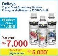Promo Harga Delicyo Yogurt Drink Strawberry Banana, Pomegranate, Blueberry 200 ml - Indomaret