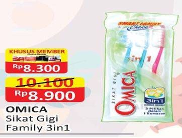 Promo Harga OMICA Sikat Gigi Family 3in1 3 pcs - Alfamart
