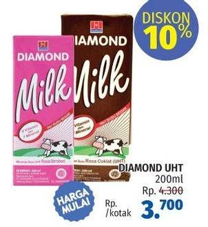 Promo Harga DIAMOND Milk UHT 200 ml - LotteMart