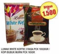 Promo Harga LUWAK White Koffie 3 Rasa 10s / Kopi Bubuk Murni 165gr  - Superindo