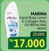 Promo Harga Marina Hand Body Lotion UV White Collagen Asta, UV White Healthy Glow 460 ml - Alfamidi