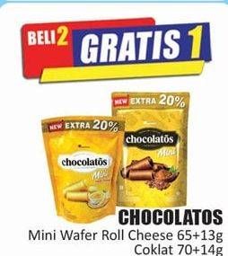 Promo Harga CHOCOLATOS Wafer Roll Mini, Mini Cheese 78 gr - Hari Hari