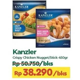 Promo Harga Kanzler Chicken Nugget Crispy, Stick Crispy 450 gr - TIP TOP