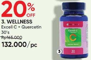 Promo Harga WELLNESS Excell C + Quercetin 30 pcs - Guardian